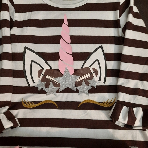 🏈 🦄 Unicorn football printed striped tutu 🦄🏈 - Picture 7 of 8